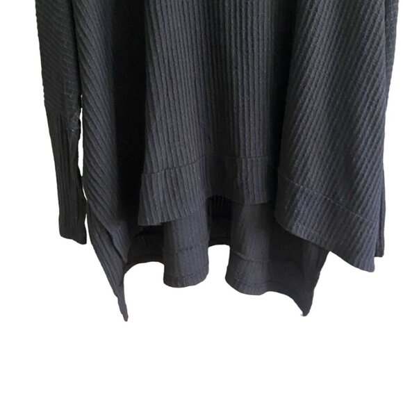 Cherish Boutique Womens Oversized Waffle Knit Batwing Blouse-Black-Size M - Picture 5 of 7